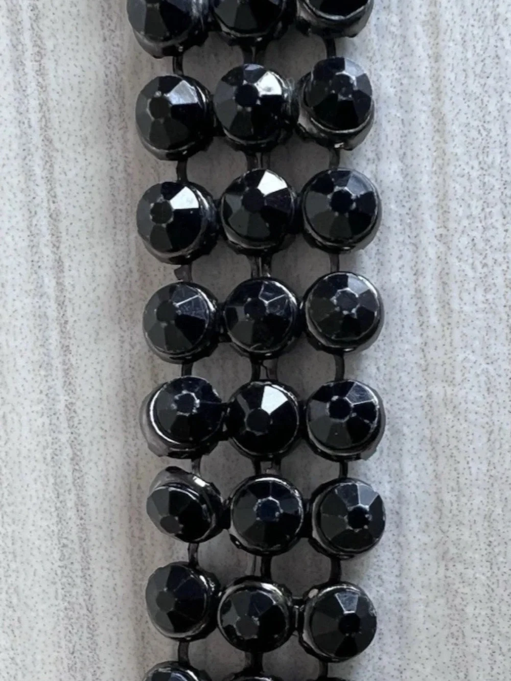 Vintage Black Rhinestone Belt Multi-Row Crystal Chain Waist Jewelry